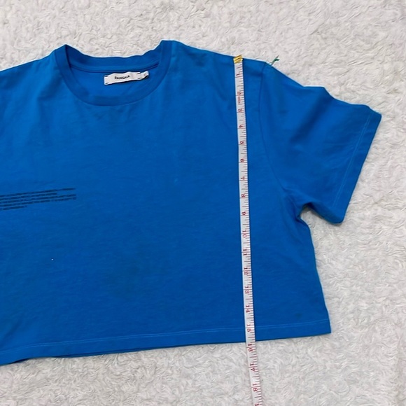 Pangaia Blue Boxy Crop T-Shirt Short Sleeve - Picture 7 of 13